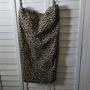 VTG 90s Womens Leopard Venezia Strapless Mini Dress